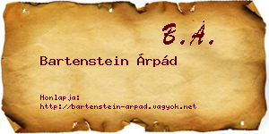 Bartenstein Árpád névjegykártya